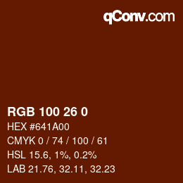 カラーコード: RGB 100 26 0 | qconv.com