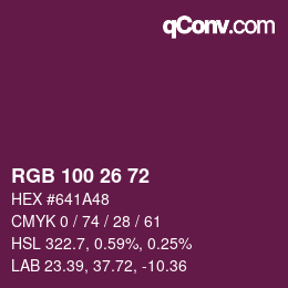 Color code: RGB 100 26 72 | qconv.com