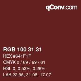 Color code: RGB 100 31 31 | qconv.com