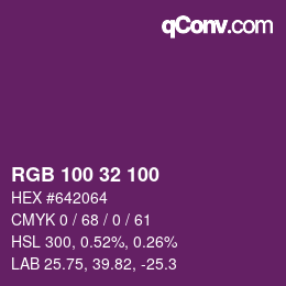 Color code: RGB 100 32 100 | qconv.com