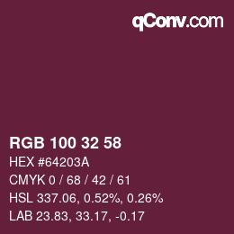 Color code: RGB 100 32 58 | qconv.com
