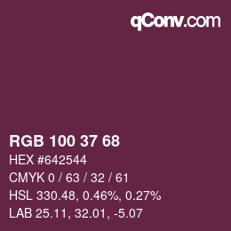 カラーコード: RGB 100 37 68 | qconv.com