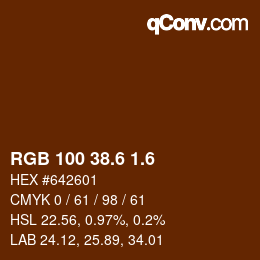 カラーコード: RGB 100 38.6 1.6 | qconv.com