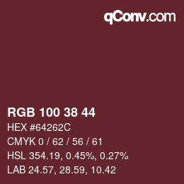 Farbcode: RGB 100 38 44 | qconv.com