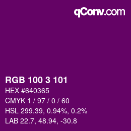 Color code: RGB 100 3 101 | qconv.com