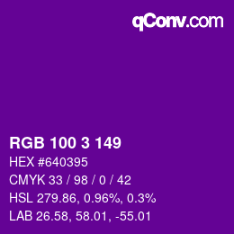 Color code: RGB 100 3 149 | qconv.com