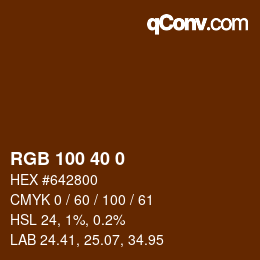 Color code: RGB 100 40 0 | qconv.com