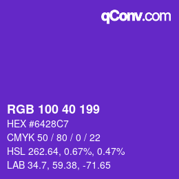 Color code: RGB 100 40 199 | qconv.com