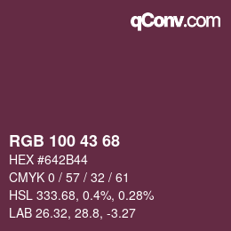 Farbcode: RGB 100 43 68 | qconv.com