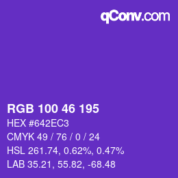 カラーコード: RGB 100 46 195 | qconv.com