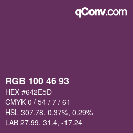 颜色代码: RGB 100 46 93 | qconv.com