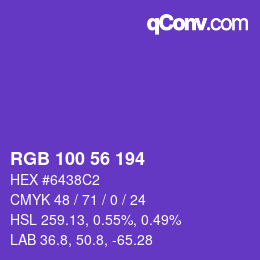 Color code: RGB 100 56 194 | qconv.com