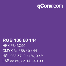 颜色代码: RGB 100 60 144 | qconv.com