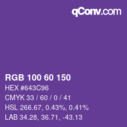 颜色代码: RGB 100 60 150 | qconv.com