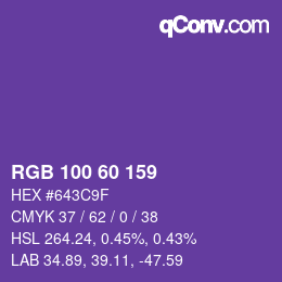 Código de color: RGB 100 60 159 | qconv.com