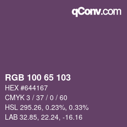 カラーコード: RGB 100 65 103 | qconv.com