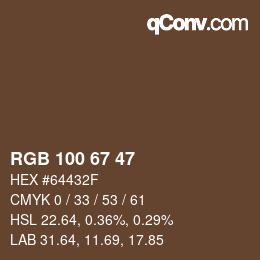 Farbcode: RGB 100 67 47 | qconv.com
