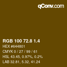 カラーコード: RGB 100 72.8 1.4 | qconv.com
