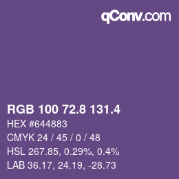 カラーコード: RGB 100 72.8 131.4 | qconv.com