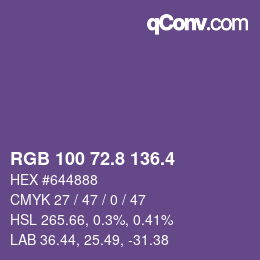 カラーコード: RGB 100 72.8 136.4 | qconv.com