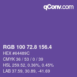 カラーコード: RGB 100 72.8 156.4 | qconv.com