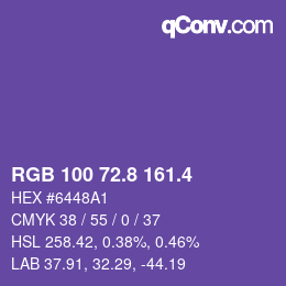 カラーコード: RGB 100 72.8 161.4 | qconv.com