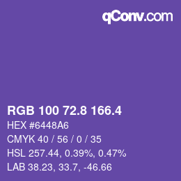 カラーコード: RGB 100 72.8 166.4 | qconv.com