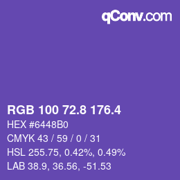 カラーコード: RGB 100 72.8 176.4 | qconv.com
