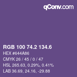 カラーコード: RGB 100 74.2 134.6 | qconv.com