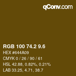 カラーコード: RGB 100 74.2 9.6 | qconv.com