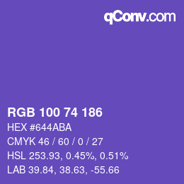 颜色代码: RGB 100 74 186 | qconv.com