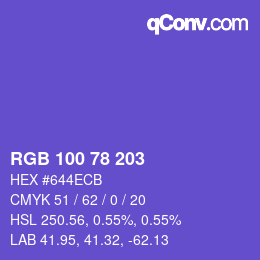 颜色代码: RGB 100 78 203 | qconv.com