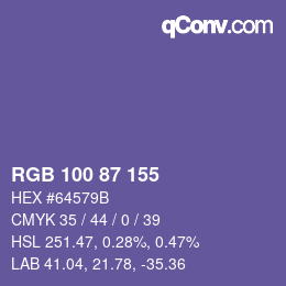 Code couleur: RGB 100 87 155 | qconv.com