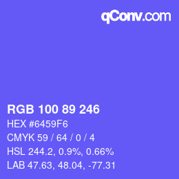 Color code: RGB 100 89 246 | qconv.com