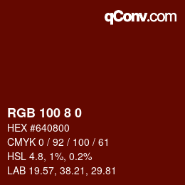 カラーコード: RGB 100 8 0 | qconv.com