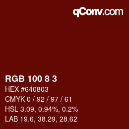 Color code: RGB 100 8 3 | qconv.com