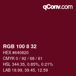 Color code: RGB 100 8 32 | qconv.com