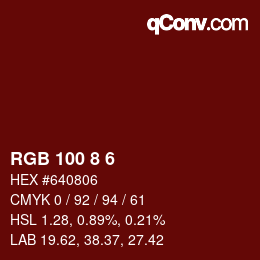 Farbcode: RGB 100 8 6 | qconv.com