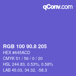 カラーコード: RGB 100 90.8 205 | qconv.com