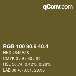 カラーコード: RGB 100 90.8 40.4 | qconv.com