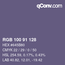 Color code: RGB 100 91 128 | qconv.com