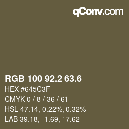 カラーコード: RGB 100 92.2 63.6 | qconv.com