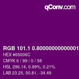 カラーコード: RGB 101.1 0.80000000000001 108 | qconv.com