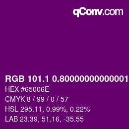 カラーコード: RGB 101.1 0.80000000000001 110 | qconv.com
