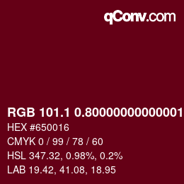 カラーコード: RGB 101.1 0.80000000000001 22 | qconv.com
