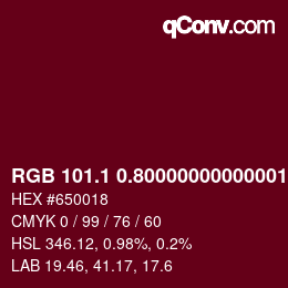 カラーコード: RGB 101.1 0.80000000000001 24 | qconv.com