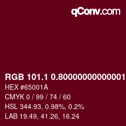 カラーコード: RGB 101.1 0.80000000000001 26 | qconv.com