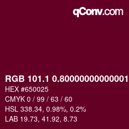 カラーコード: RGB 101.1 0.80000000000001 37 | qconv.com