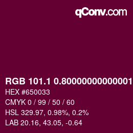 カラーコード: RGB 101.1 0.80000000000001 51 | qconv.com