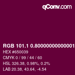 カラーコード: RGB 101.1 0.80000000000001 57 | qconv.com